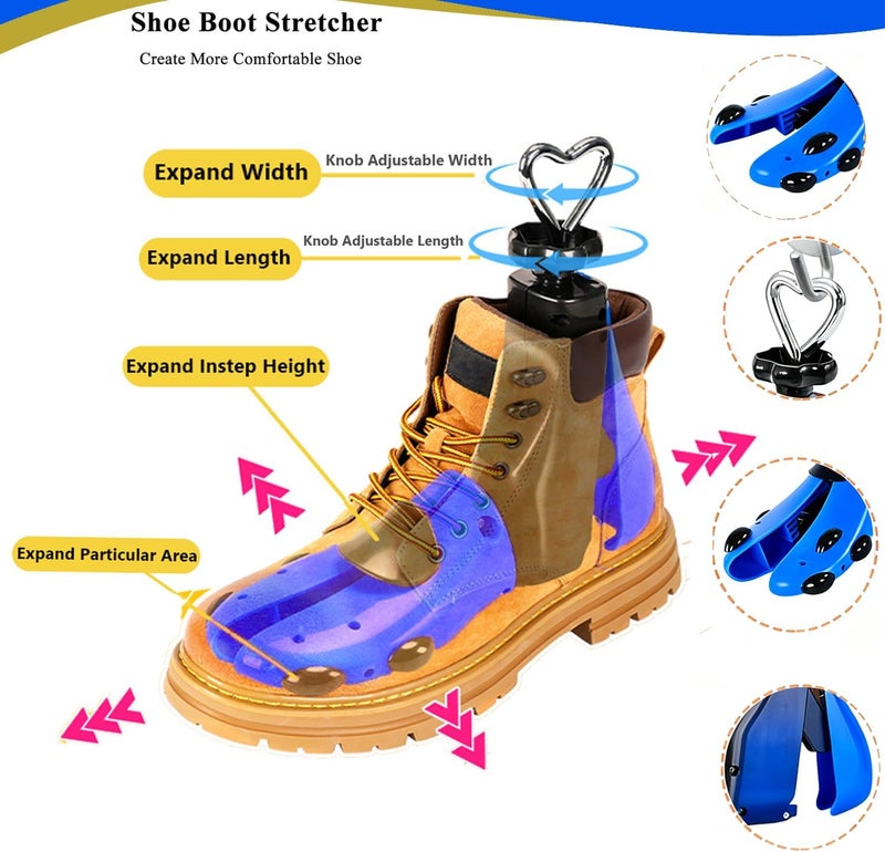 OPATER Shoe Stretcher Men Women Boot Stretcher Adjustable Width and Length Widener Expander Men Wide Feet Shoe Stretcher - Image 3